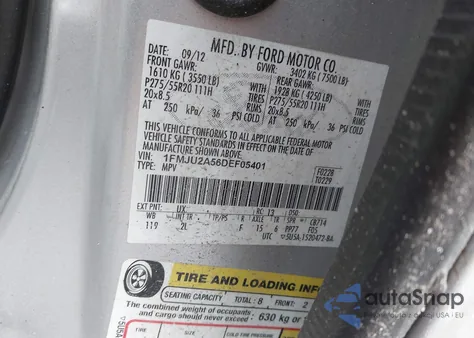 2013 Ford Expedition Limited z USA, uszkodzony, nr VIN 1FMJU2A56DEF05401